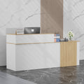 Haooyeah 78.7" Reception Desk, Modern Office Reception Table with Storage
