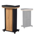 Haooyeah Mobile Lectern with Wheels, Adjustable Shelf, Cable Hole, Classroom Conference, Walnut Black