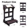 Haooyeah Wooden Prayer Table Foldable Kneeler Bench 2.4" Thick Cushion Reinforced Steel Decorative Cross Rounded Book Stop Space-Saving Home Church