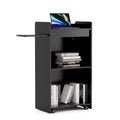 Haooyeah Mobile Lectern with Storage & Slide-Out Tray, Rolling Podium with Locking Wheels
