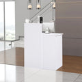Haooyeah Reception Desk with Lockable Drawers, Front Counter with Storage & Cable Management Hole for Office, Store, Hotel